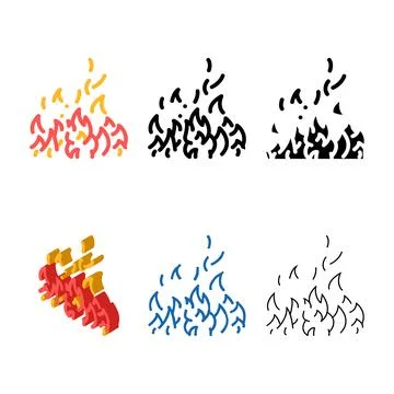 Blaze fire color icon vector looks イラスト素材