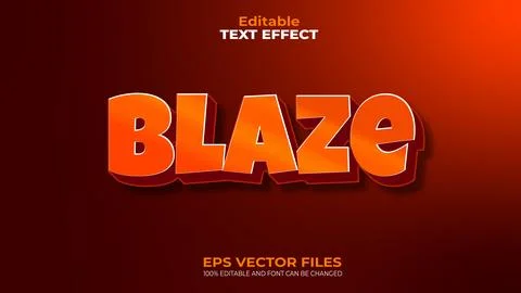 Blaze Fire Effect EPS Editable Text Effect and font can be changed 스톡 일러스트