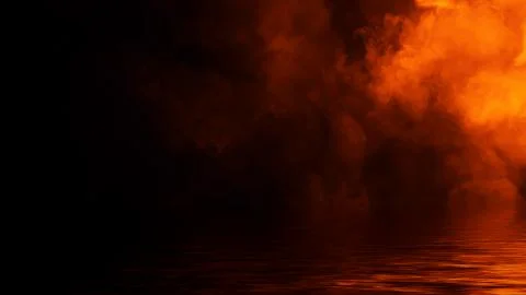 Blaze fire flame texture overlays on isolated background with water reflectio Stock Illustration