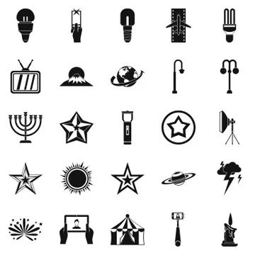 Blaze icons set, simple style Stock Illustration