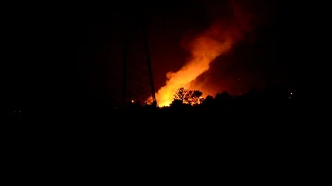 Blaze in the night Stock Footage 78664538