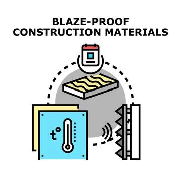 Blaze proof construction materials for fire prevention Ilustração Stock