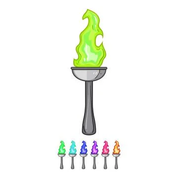 Blaze torch fire cartoon vector graphic Ilustração Stock