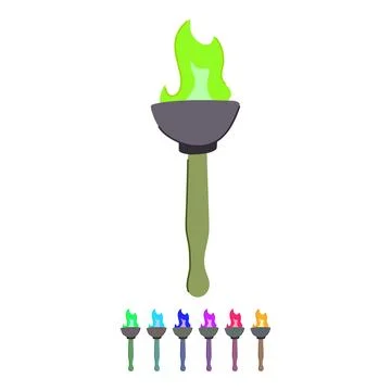 Blaze torch fire vector cartoon graphic Ilustração Stock