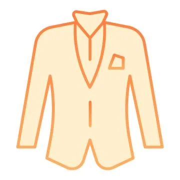 Blazer flat icon. Jacket orange icons in trendy flat style. Formal clothes イラスト素材