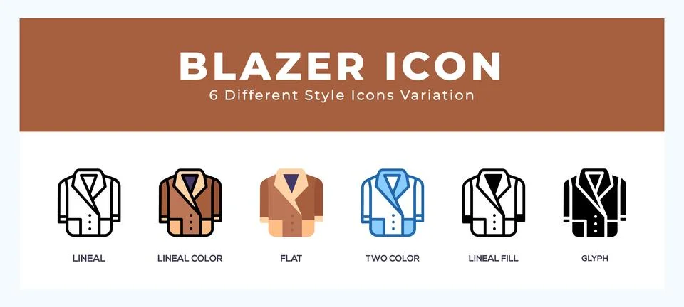 Blazer icon set. Design elements for logo Stock Illustration