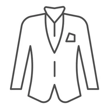 Blazer thin line icon. Jacket vector illustration isolated on white. Formal Stock Illustration
