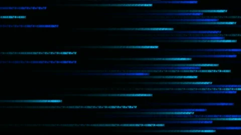Blazing Blue Hex Code Stream: Rapid Data Transfer on Black Background 库存影片 339179457