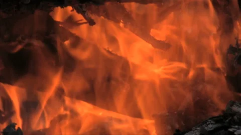 Blazing Campfire Flames Stock Footage 327457014