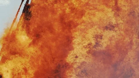 Blazing Easter Fire Stock-Footage 90396040