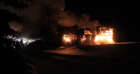Blazing fire barn Stock Footage 102294616