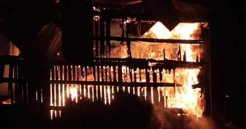 Blazing fire barn Stock Footage 102294703