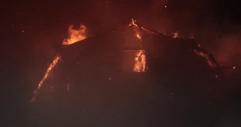 Blazing fire barn. Stock Footage 149629691