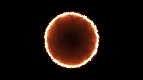 Blazing Fire Circle Portal Loop Stock-Footage 336926849