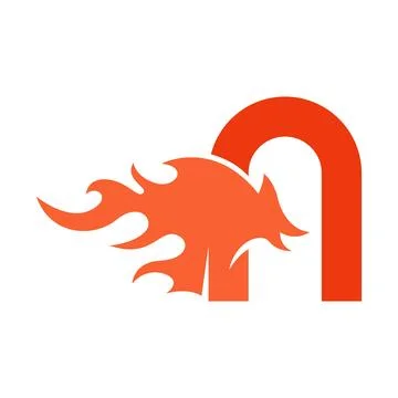 Blazing Fire Logo Design Stock Illustration