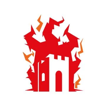 Blazing Fire Logo Design Stock Illustration