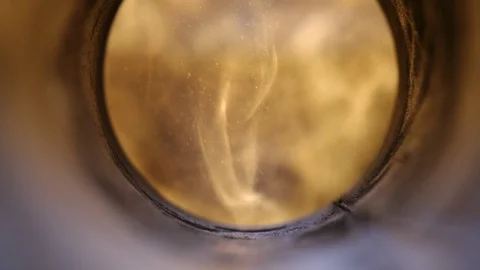 Blazing fire seen through a welded steel pipe Video stock 120204196