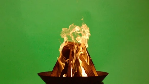 Blazing fire in slow motion HD Video stock 126084015