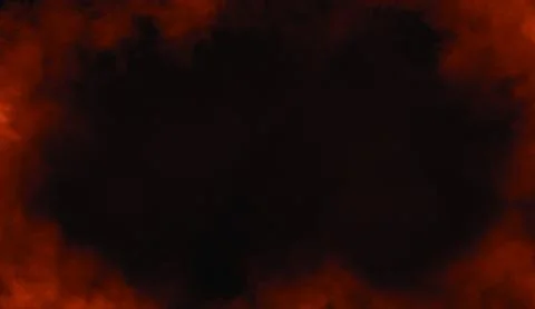 Blazing flames frame with smoke over black isolated background Stock Illustration
