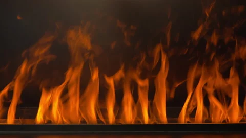 Blazing Flames Of A Wall-mounted Electric Fireplace. close up Vidéo 219026776