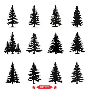 Blazing Flora  Vibrant Firetree Vector Set for Fiery Creations Stock Illustration