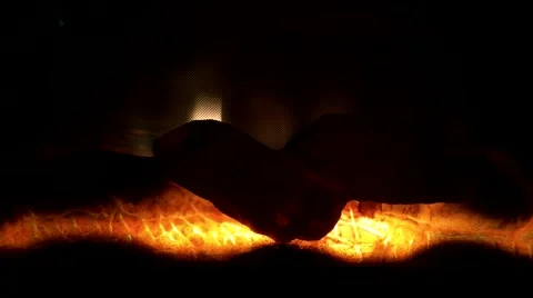 The blazing logs in the fireplace Stock-Footage 68791399