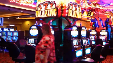 Blazing Neon Slot Machines Stock-Footage 38490553