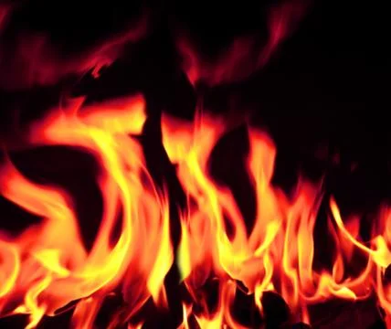 Blazing open fire flames Stock Photos