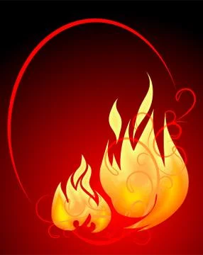 Blazing oval frame (vector) 스톡 일러스트