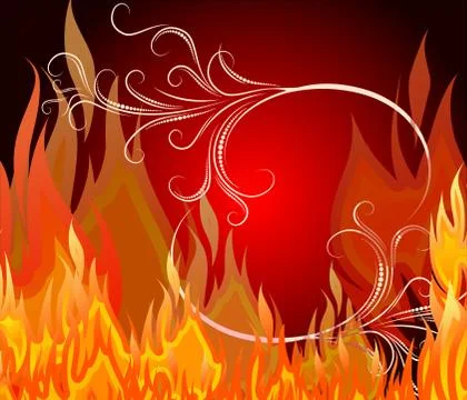 Blazing oval frame (vector) Illustrazione stock