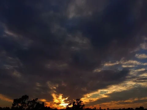 Blazing Red Sunset Time Lapse (2160p 25fps) Stock Footage 82469874
