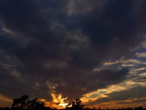 Blazing Red Sunset Time Lapse (2160p 29.97) Stock Footage 82470064
