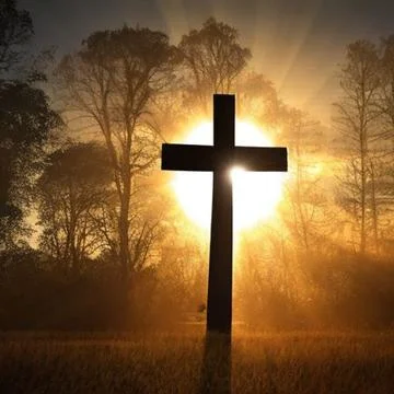 Blazing Sun Cross Illustrazione stock