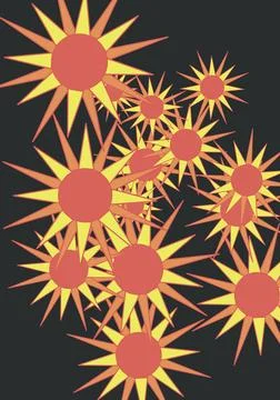 Blazing Suns Stock Illustration