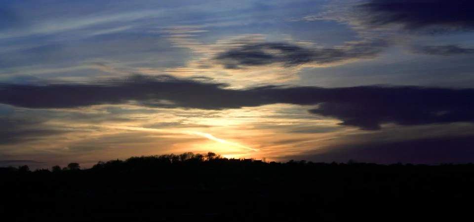 Blazing sunset Stock Photos
