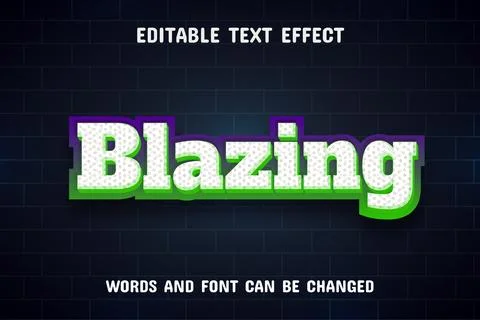 Blazing text - editable text effect Stock Illustration