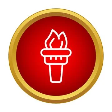 Blazing torch icon representing freedom and achievement Stock Illustration