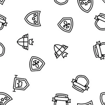 Blazon Shield Shapes Vector Seamless Pattern Stock Illustration