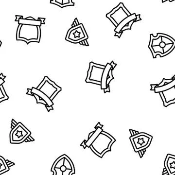 Blazon Shield Shapes Vector Seamless Pattern Stock Illustration