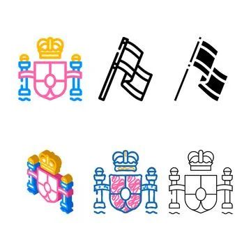 Blazon spain color icon vector series Stock Illustration