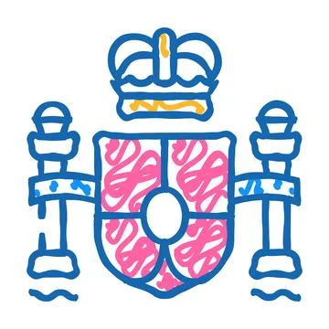 Blazon spain icon doodle illustration Stock Illustration