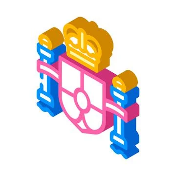 Blazon spain isometric icon vector illustration Stock Illustration