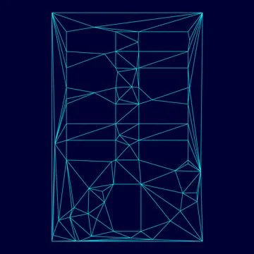 Blding low poly triangulation triangulated polygonal electric cyan blue vibra Ilustração Stock