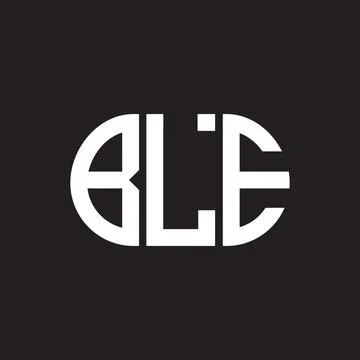 BLE letter logo design on black background. BLE 스톡 일러스트