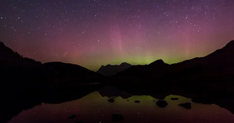 Blea tarn aurora Stock Footage 111874895