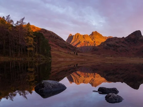 Blea tarn sunrise Stock Footage 76489129