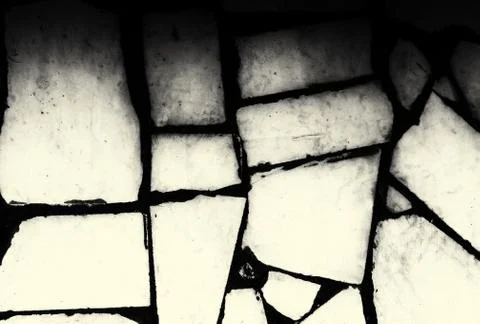 Bleached white tiled wall resembles an x-ray image of the beached whale bones Foto stock