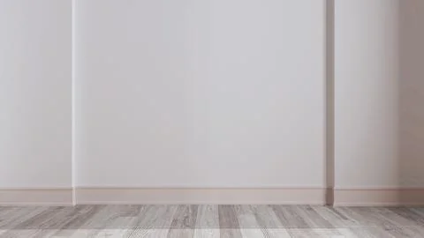 Bleached wooden empty room interior design, open space with parquet floor a.. Stock Illustration