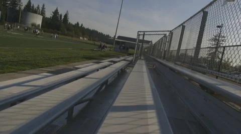 Bleachers slider shot angled Stock Footage 44810795