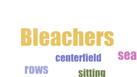 Bleachers Tag Cloud Animated Isolated On White Stock Footage 107248284